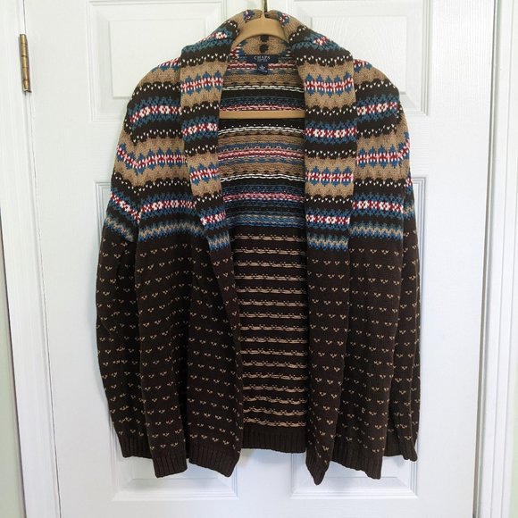 CHAPS Heavy Sweater Cardigan Multicolor Size Large - Picture 1 of 7